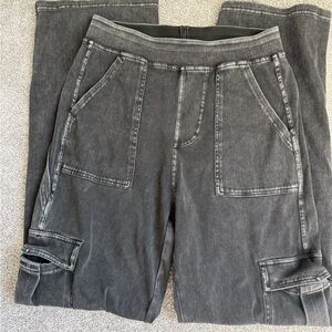 Halara Black Denim Cargo Pants-Medium